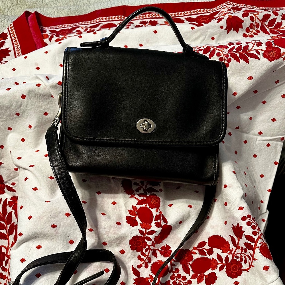 Vintage Coach Court Bag Black/Nickel 9870